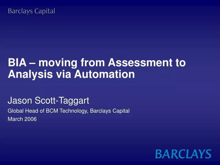 bia moving from assessment to analysis via automation