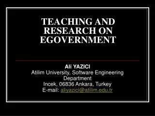 TEACHING AND RESEARCH ON EGOVERNMENT