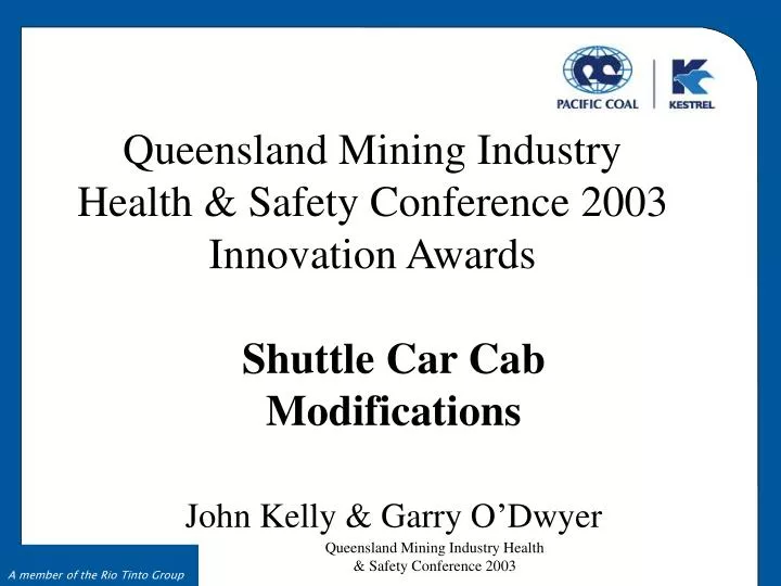 queensland mining industry health safety conference 2003 innovation awards