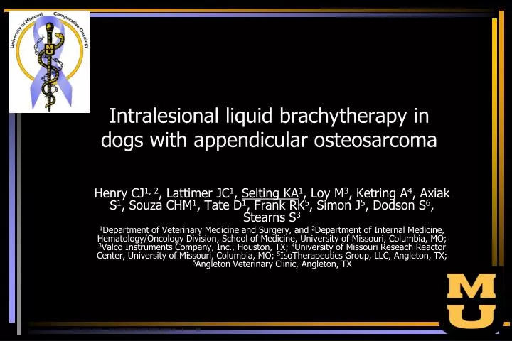 intralesional liquid brachytherapy in dogs with appendicular osteosarcoma