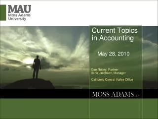 Current Topics in Accounting May 28, 2010