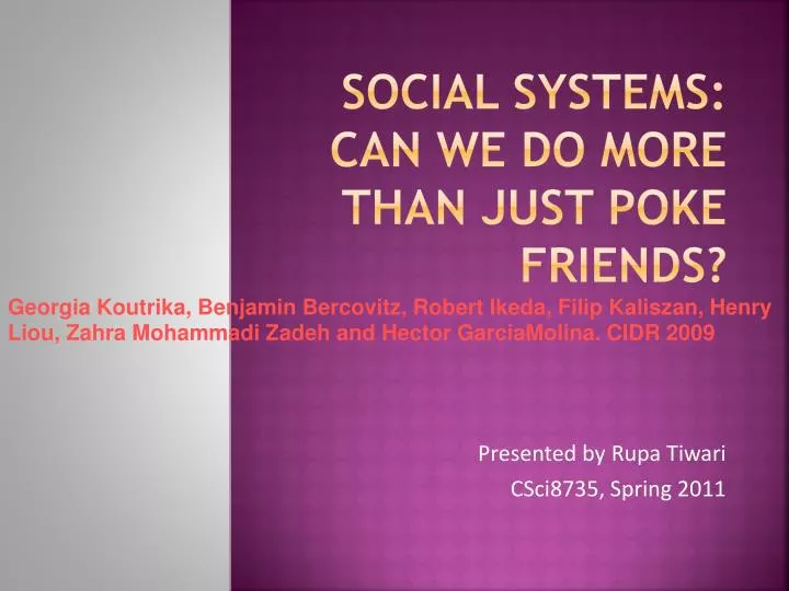 social systems can we do more than just poke friends