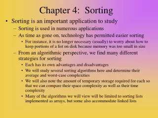 Chapter 4: Sorting