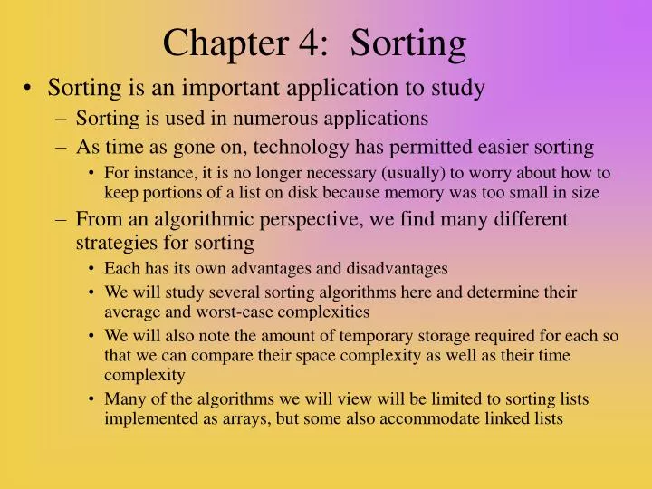 chapter 4 sorting