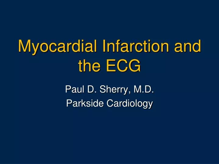 myocardial infarction and the ecg