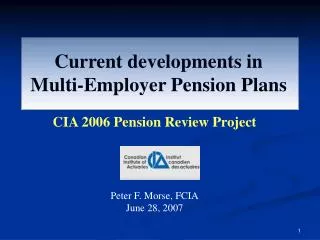 Current developments in Multi-Employer Pension Plans