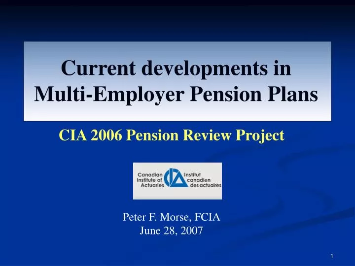 current developments in multi employer pension plans