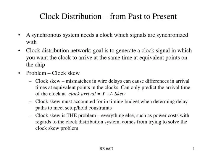 clock distribution from past to present