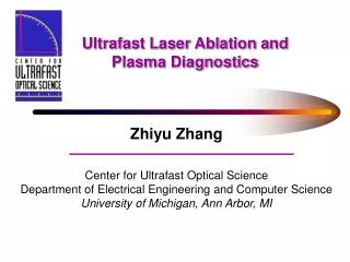Ultrafast Laser Ablation and Plasma Diagnostics