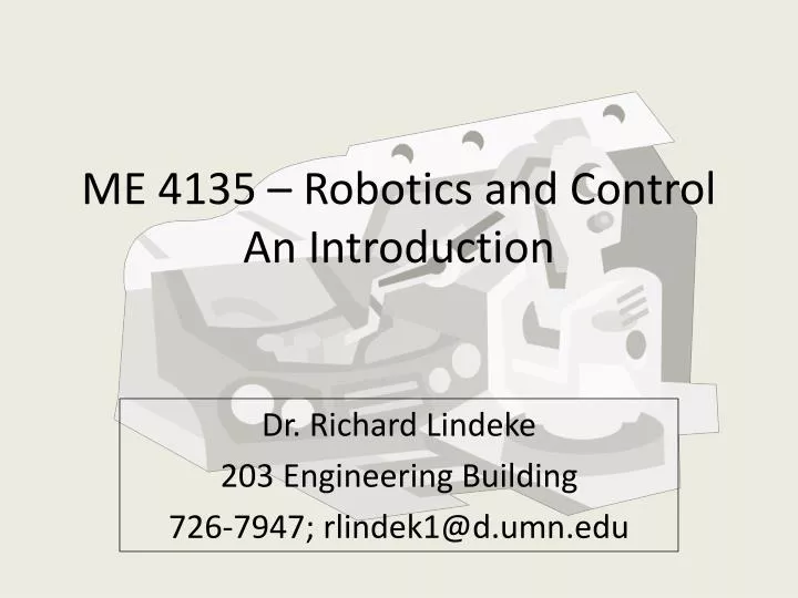 me 4135 robotics and control an introduction