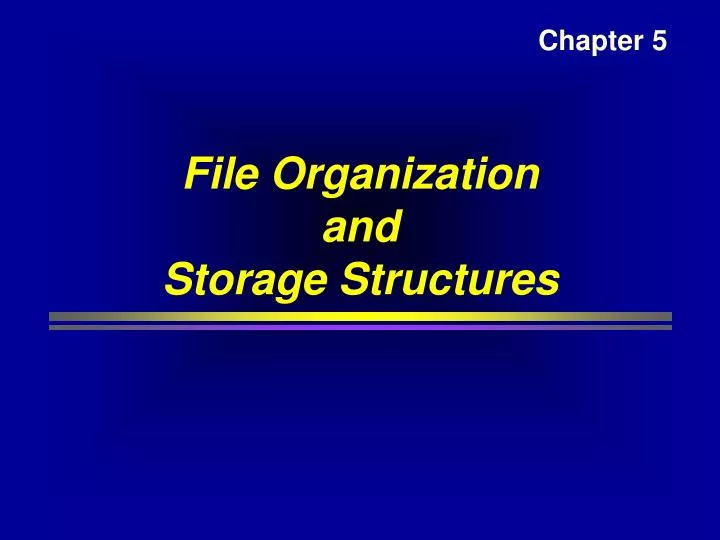 file organization and storage structures