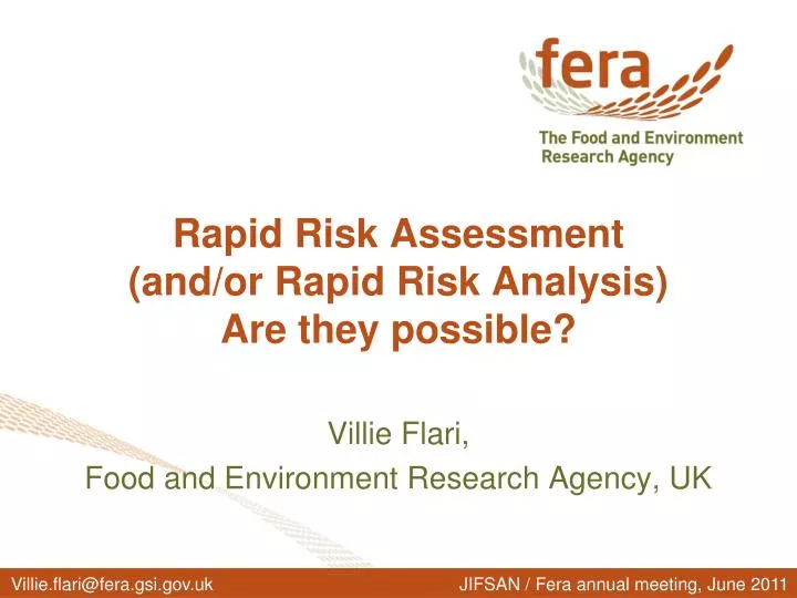 rapid risk assessment and or rapid risk analysis are they possible