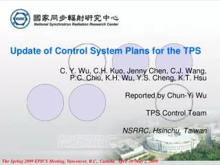 Update of Control System Plans for the TPS