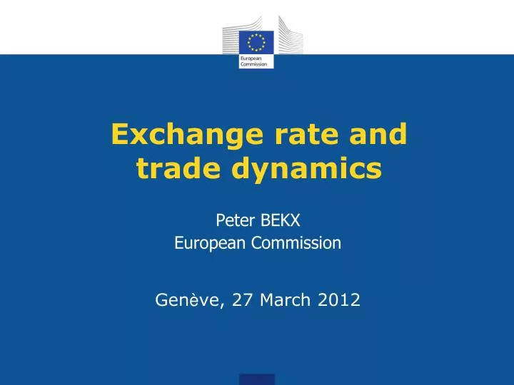 exchange rate and trade dynamics