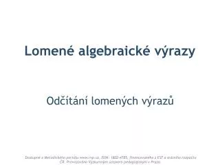 lomen algebraick v razy