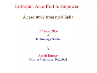Lokvani : An e-ffort to empower