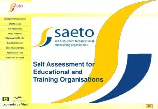 Self Assessment for Educational and Training Organisations