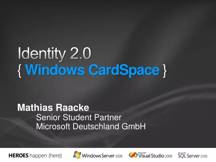 identity 2 0 windows cardspace