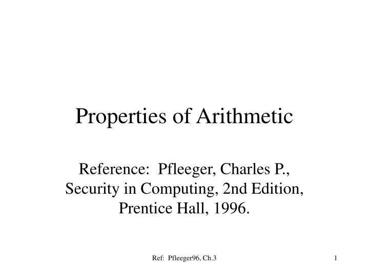 properties of arithmetic
