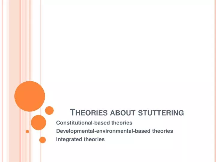 theories about stuttering