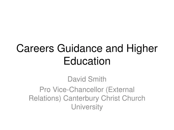 careers guidance and higher education