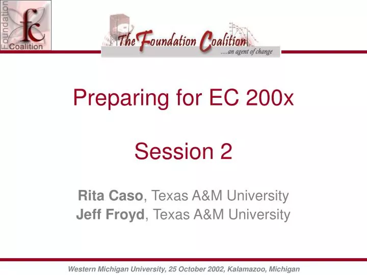 preparing for ec 200x session 2