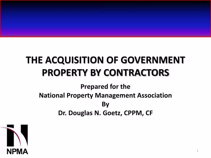 the acquisition of government property by contractors