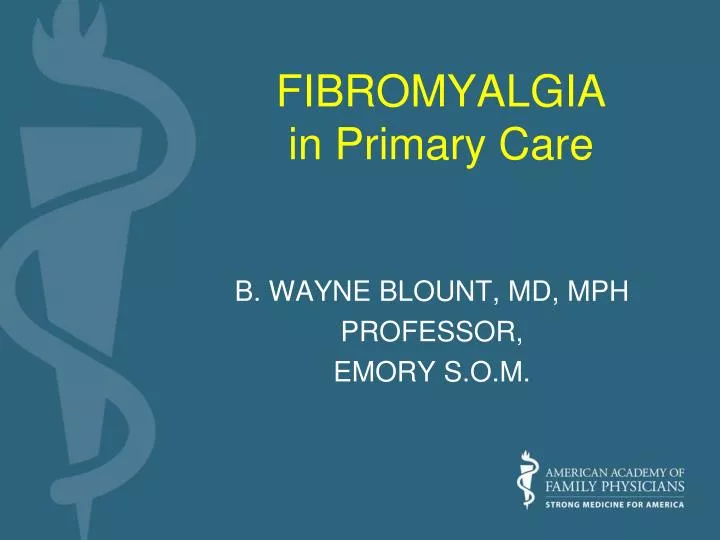 fibromyalgia in primary care