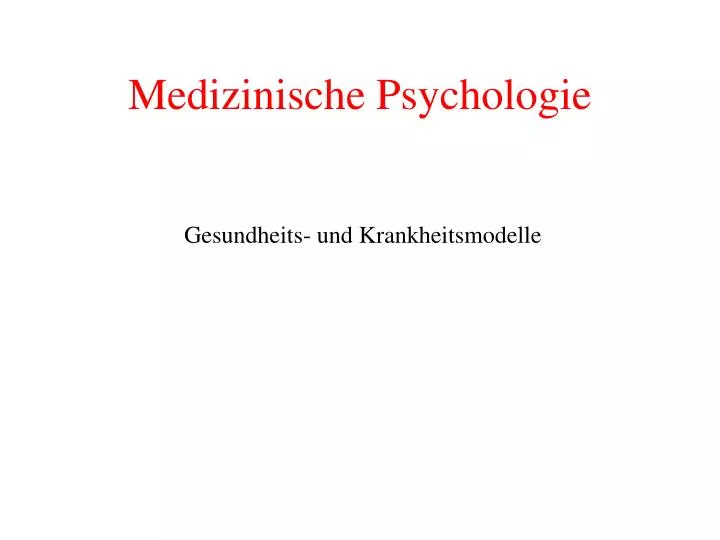 medizinische psychologie