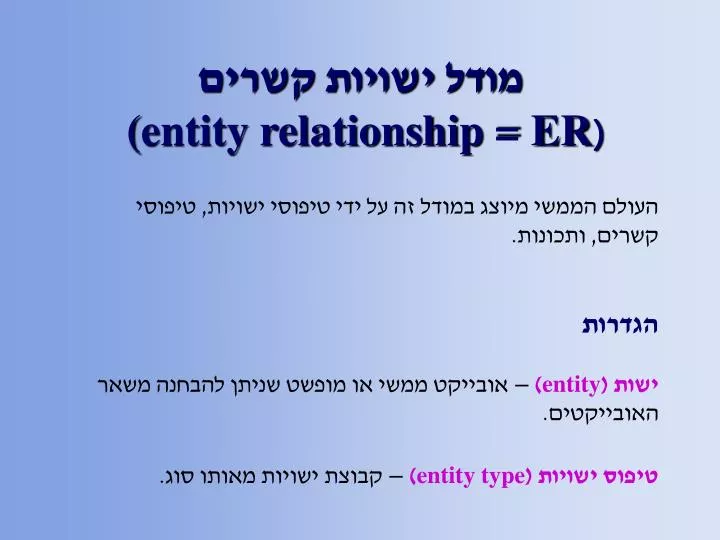 entity relationship er