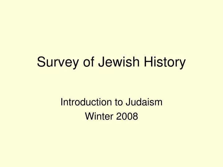 survey of jewish history