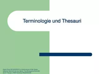 Terminologie und Thesauri