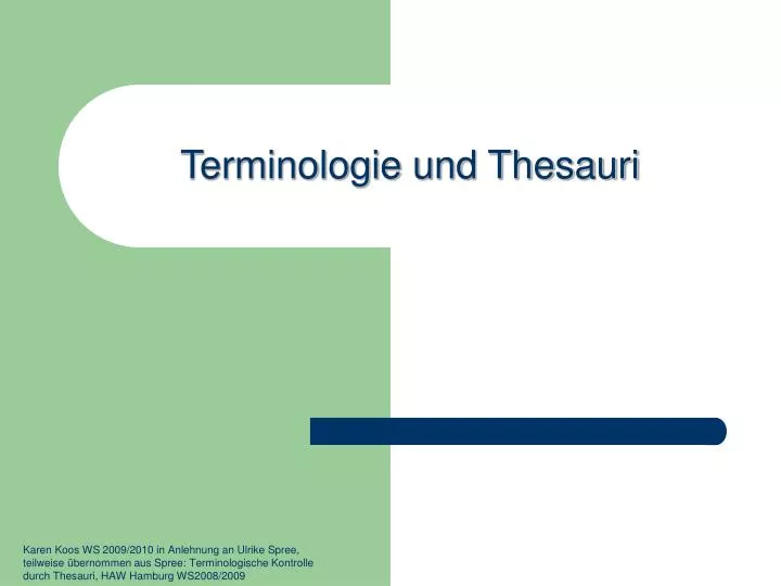 terminologie und thesauri