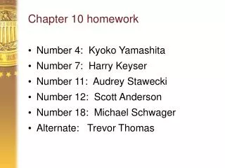 Chapter 10 homework