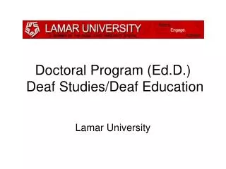 Doctoral Program (Ed.D.) Deaf Studies/Deaf Education