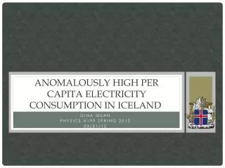 Anomalously high per capita electricity consumption in Iceland 
