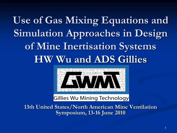 use of gas mixing equations and simulation approaches in design of mine inertisation systems