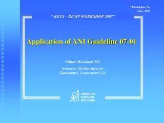 Application of ANI Guideline 07-01