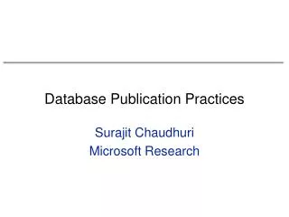 Database Publication Practices