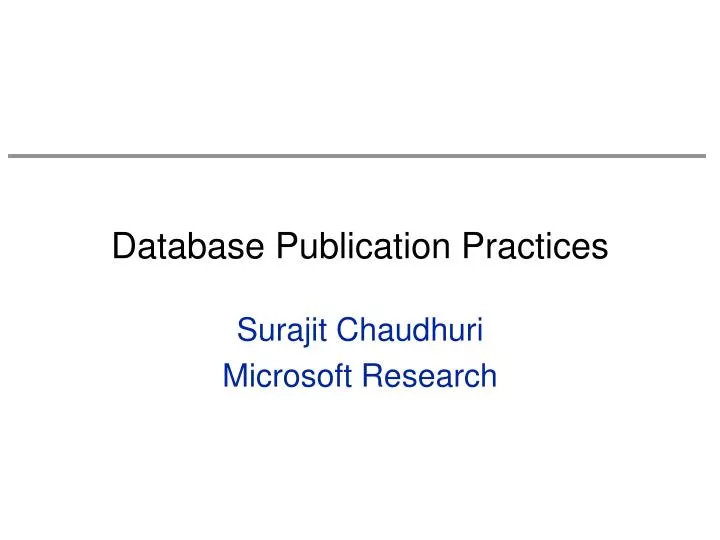 database publication practices