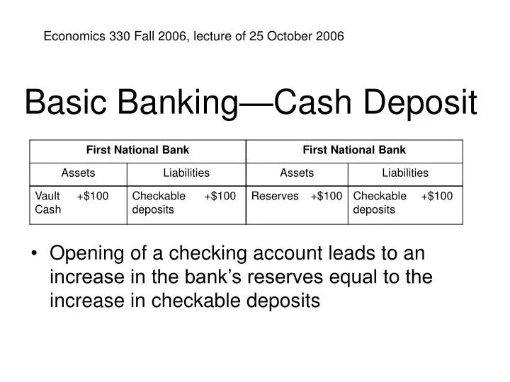 basic banking cash deposit