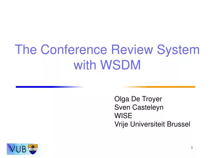 the conference review system with wsdm