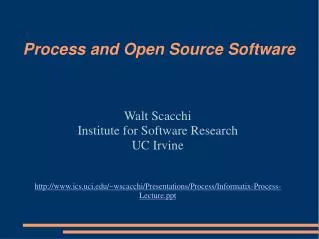 Process and Open Source Software