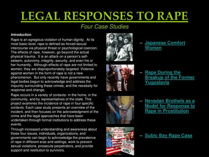 legal responses to rape four case studies