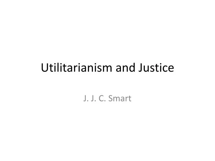 utilitarianism and justice