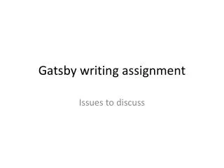 gatsby writing assignment