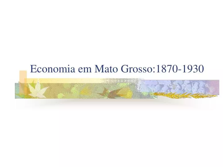 economia em mato grosso 1870 1930