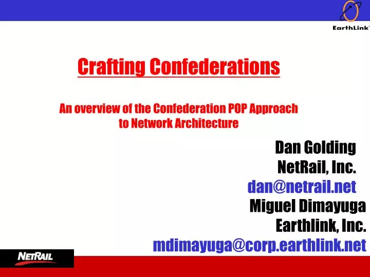 crafting confederations an overview of the confederation pop approach to network architecture