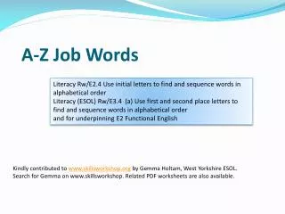A-Z Job Words
