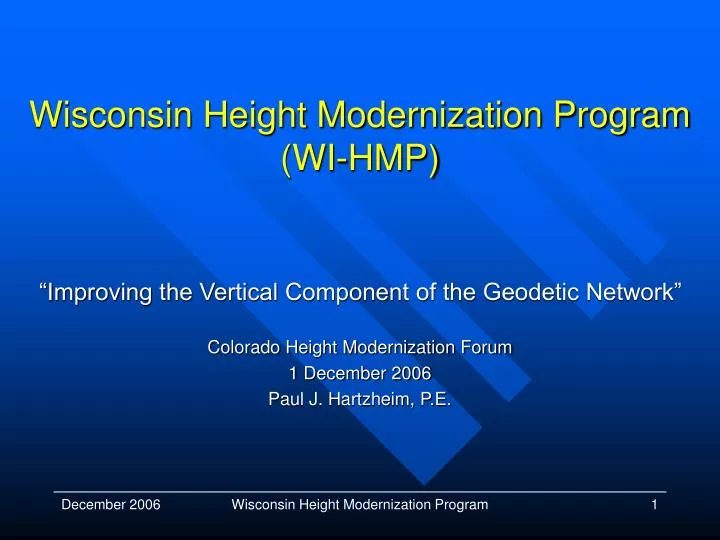 wisconsin height modernization program wi hmp